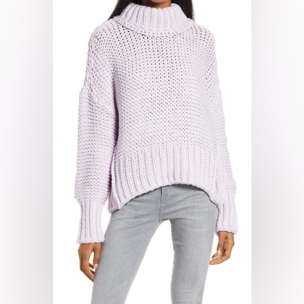 Free People My Only Sunshine Knit Sweater in Lilac